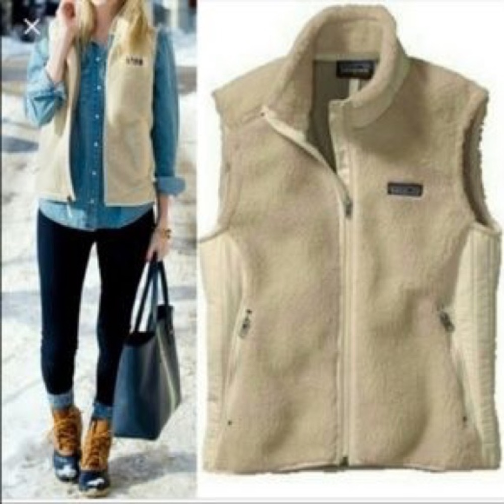 Patagonia retro X shag cream quilted vest M EUC